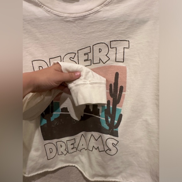 Zutter Desert Dreams Long Sleeve Crop Top Raw Hem Size Medium - Picture 5 of 7